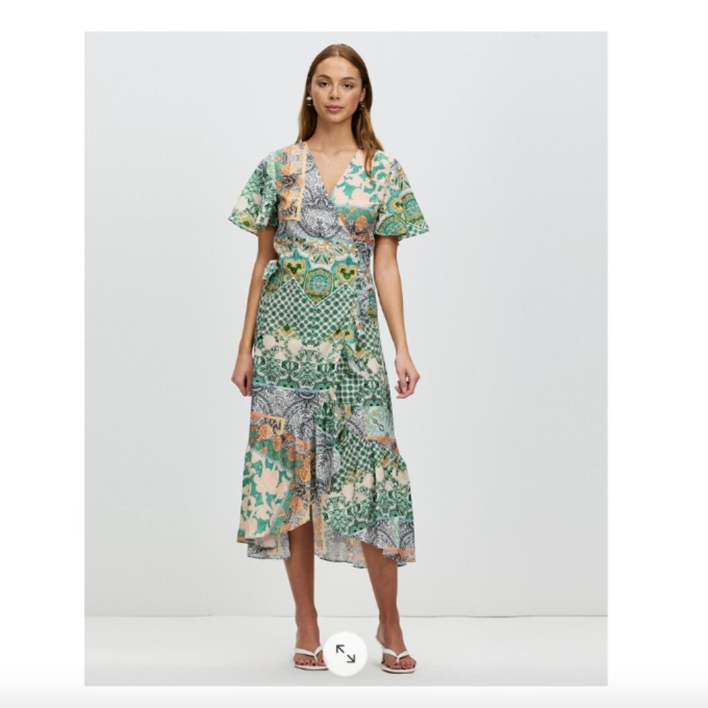 Paisley Wrap Dress, Never Fully Dressed, Size 14